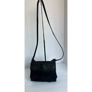 Fossil Women’s Small Black Pebbled Leather Crossbody Organizer Shoulder Purse